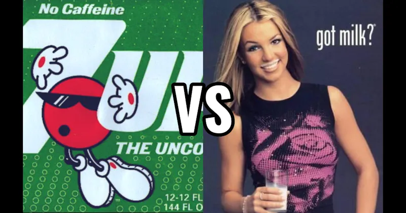 7UP Spot (Cool Spot) vs. “Got Milk?” Milk Mustache