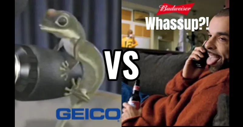 Geico Gecko vs. “Whassup?!” (Budweiser)