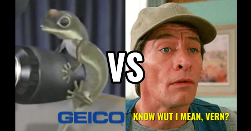 "Hey Vern!” (Ernest P. Worrell ) vs. Geico Gecko