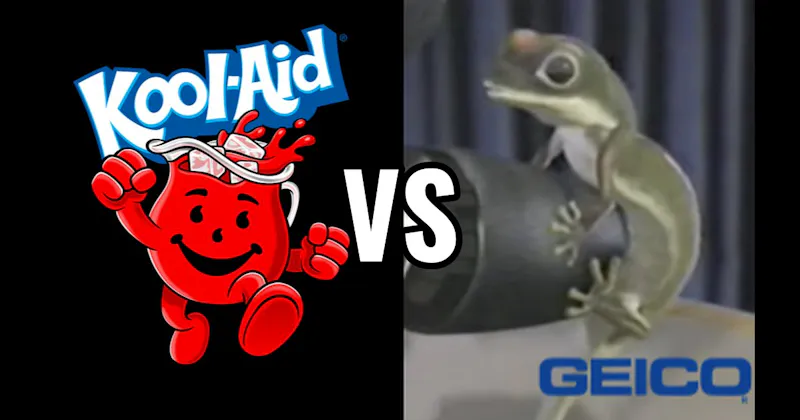 Geico Gecko vs. Kool-Aid Man