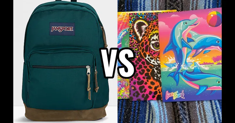 Jansport Backpack vs. Lisa Frank Folders