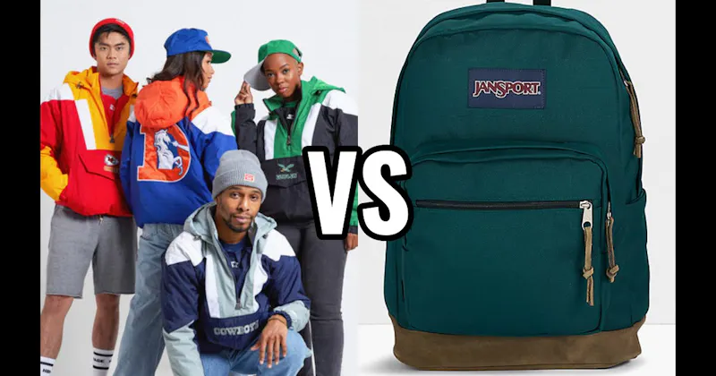 Jansport Backpack vs. Starter Jacket