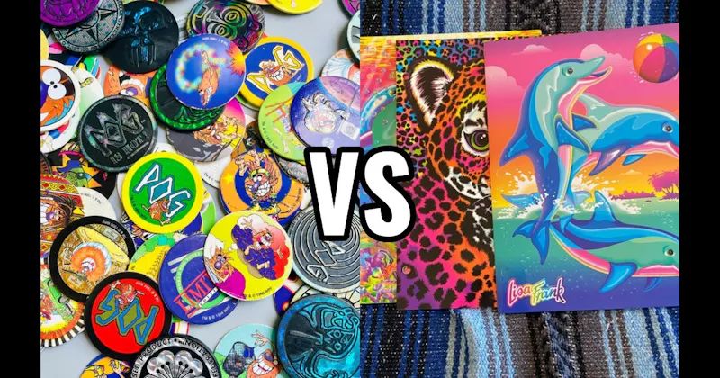 Lisa Frank Folders vs. Pogs