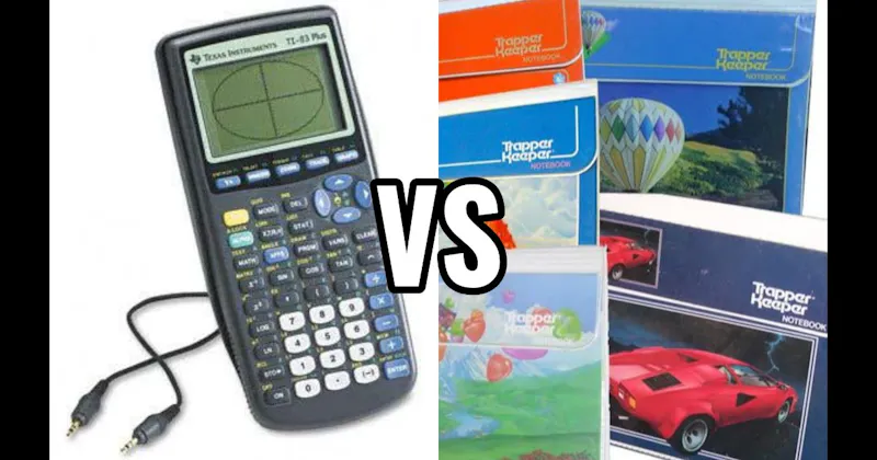 TI-83 Graphing Calculator vs. Trapper Keeper