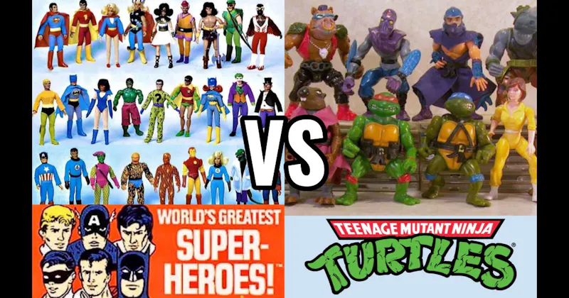 Mego World’s Greatest Super Heroes (1972–1982) vs. Teenage Mutant Ninja Turtles (Playmates, 1988–present)