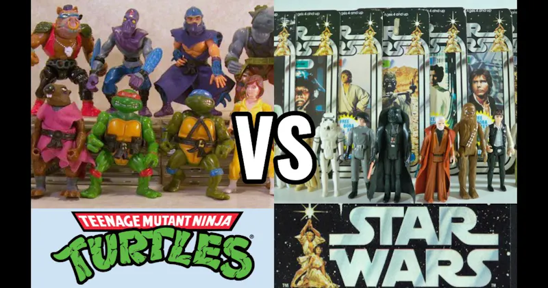 Star Wars (Kenner → Hasbro, 1977–present) vs. Teenage Mutant Ninja Turtles (Playmates, 1988–present)