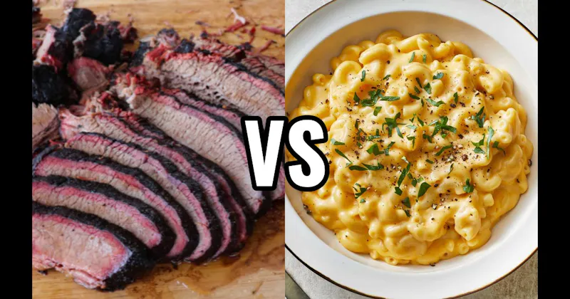 Barbecue Brisket vs. Macaroni and Cheese