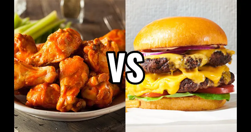 Buffalo Wings vs. Cheeseburger