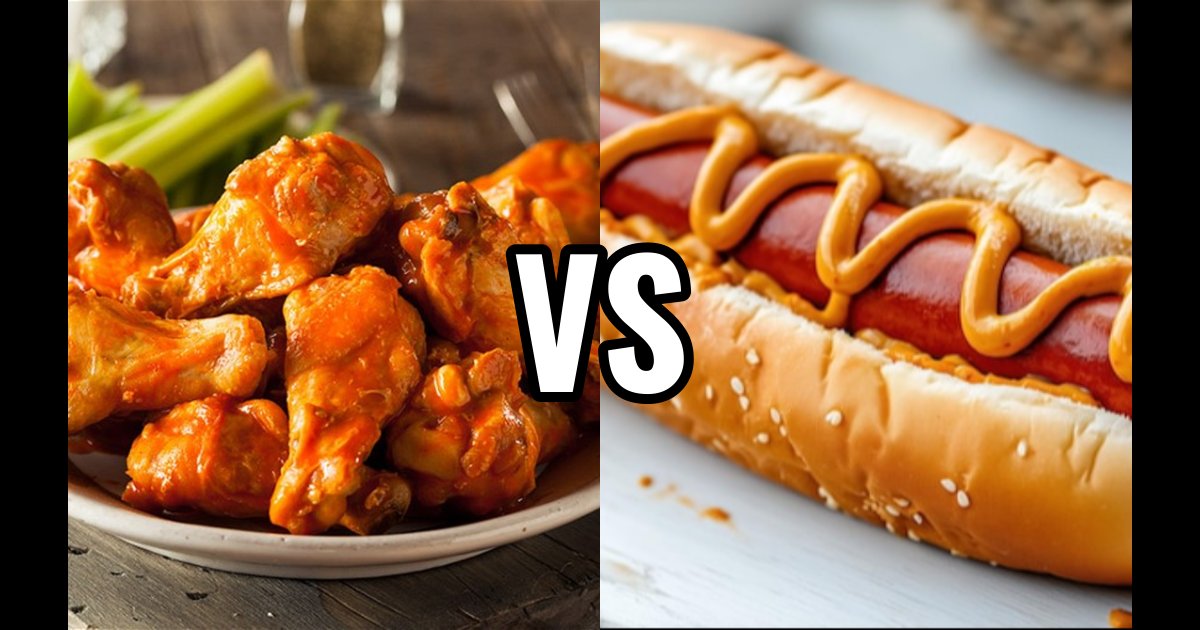 Buffalo Wings vs Hot Dogs: Hot Dogs Leads