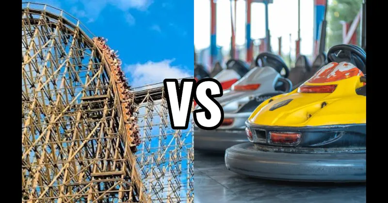 Bumper Cars vs. Wooden Roller Coaster