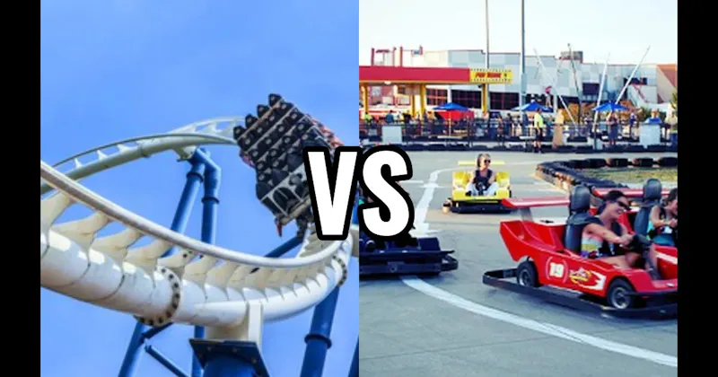 Go-Karts vs. Steel Roller Coaster