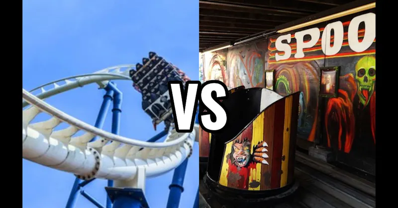 Haunted Dark Ride vs. Steel Roller Coaster