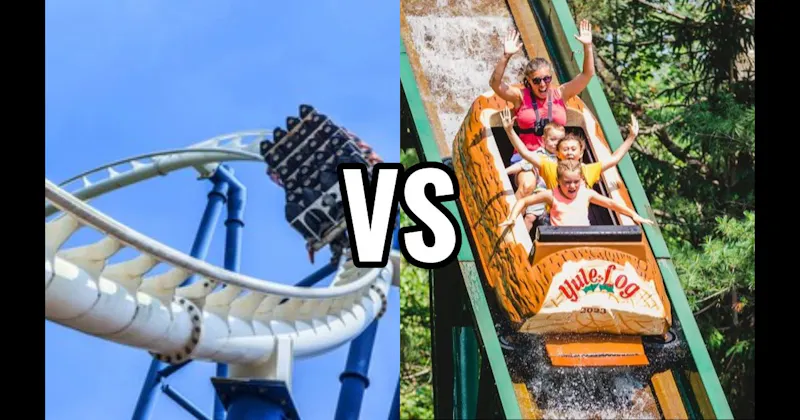 Log Flume vs. Steel Roller Coaster