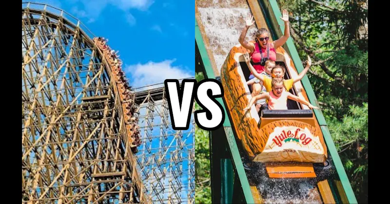 Log Flume vs. Wooden Roller Coaster