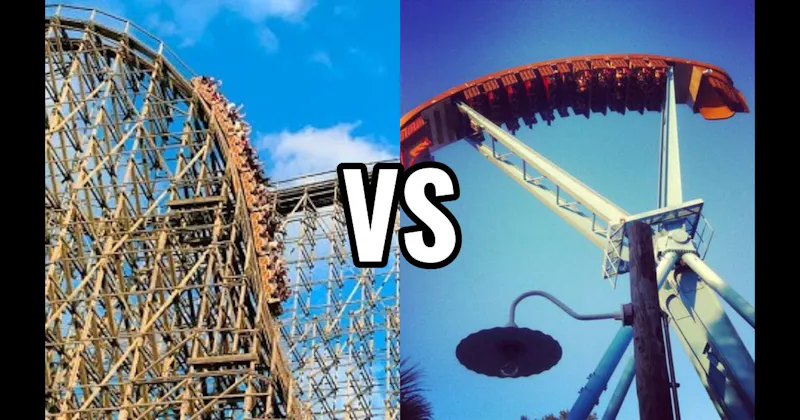 Pirate Ship vs. Wooden Roller Coaster