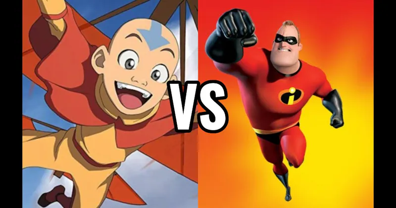 Aang (Avatar: The Last Airbender) vs. Mr. Incredible (The Incredibles)