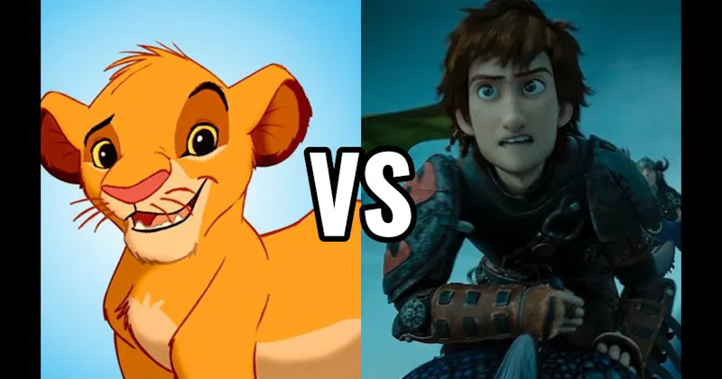 Hiccup (How to Train Your Dragon) vs. Simba (Lion King)