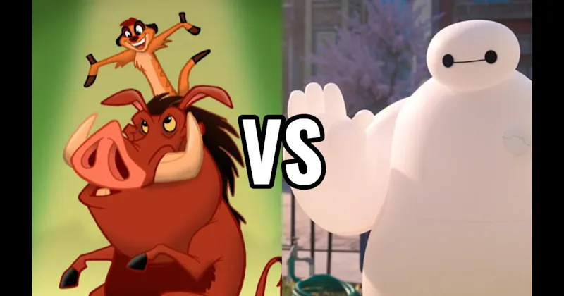 Baymax (Big Hero 6) vs. Timon & Pumbaa (Lion King)