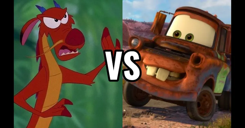 Mater (Cars) vs. Mushu (Mulan)