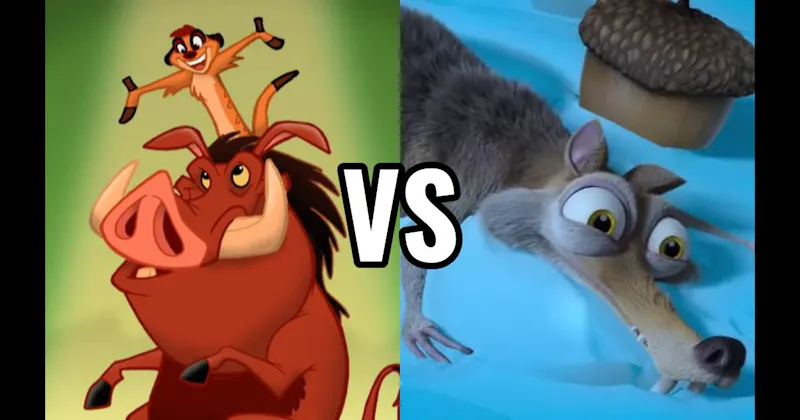 Scrat (Ice Age) vs. Timon & Pumbaa (Lion King)
