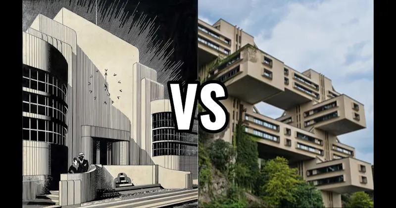 Art Deco vs. Brutalism