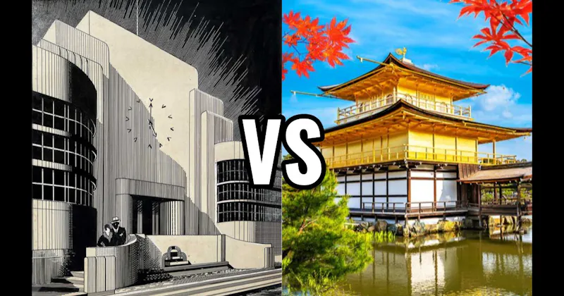 Art Deco vs. Traditional Japanese