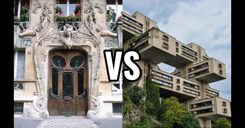 Art Nouveau vs. Brutalism