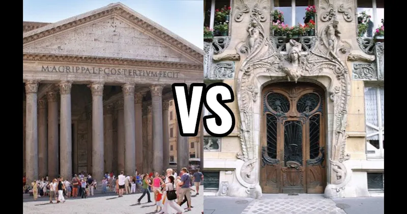 Art Nouveau vs. Classical (Greek & Roman)