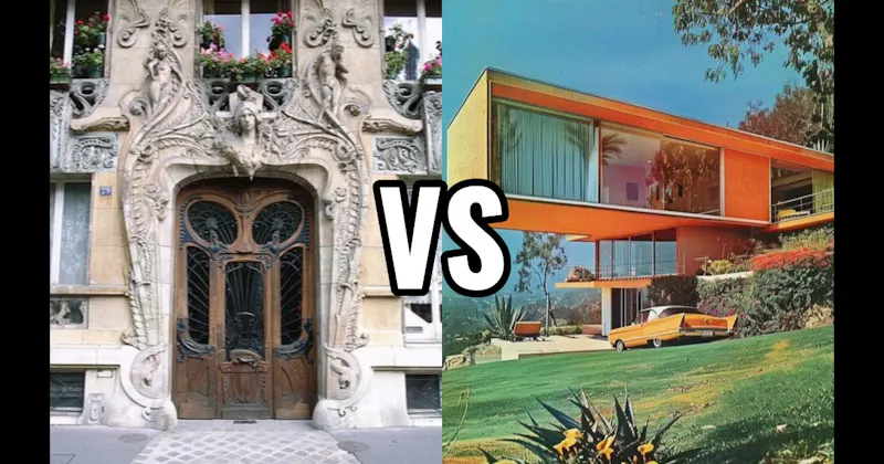 Art Nouveau vs. Mid-Century Modern
