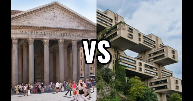 Brutalism vs. Classical (Greek & Roman)
