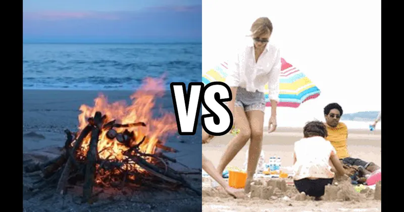 Beach Bonfire & S'mores vs. Build a Sandcastle
