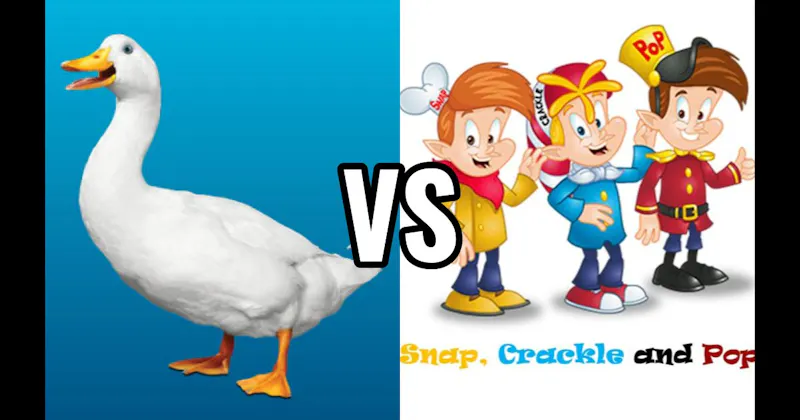 Aflac Duck vs. Snap, Crackle, and Pop