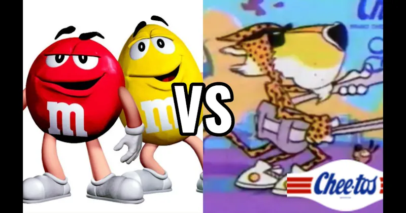Chester Cheetah (Cheetos) vs. M&M’s Characters
