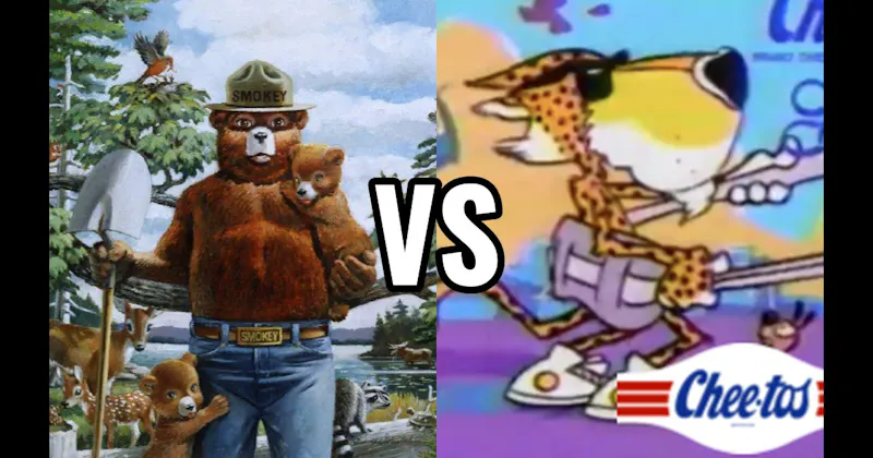 Chester Cheetah (Cheetos) vs. Smokey Bear