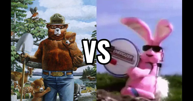 Energizer Bunny vs. Smokey Bear