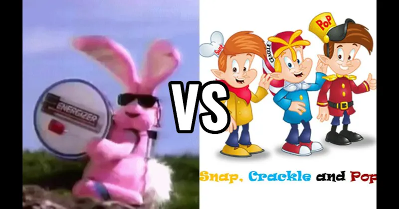 Energizer Bunny vs. Snap, Crackle, and Pop