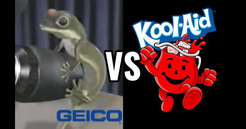 Geico Gecko vs. Kool-Aid Man