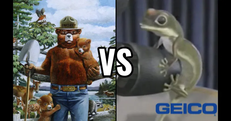 Geico Gecko vs. Smokey Bear