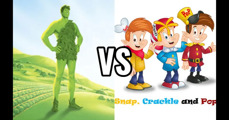 Jolly Green Giant vs. Snap, Crackle, and Pop
