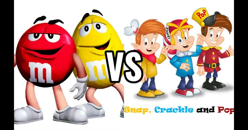 M&M’s Characters vs. Snap, Crackle, and Pop