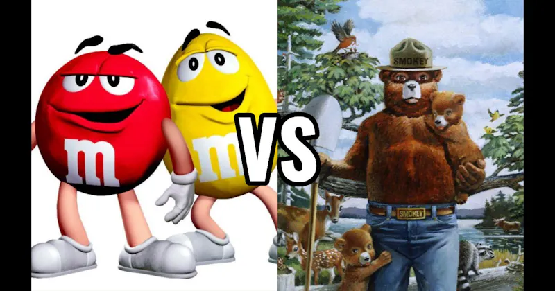 M&M’s Characters vs. Smokey Bear