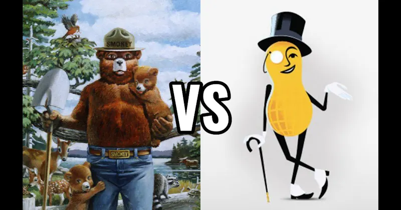 Mr. Peanut vs. Smokey Bear