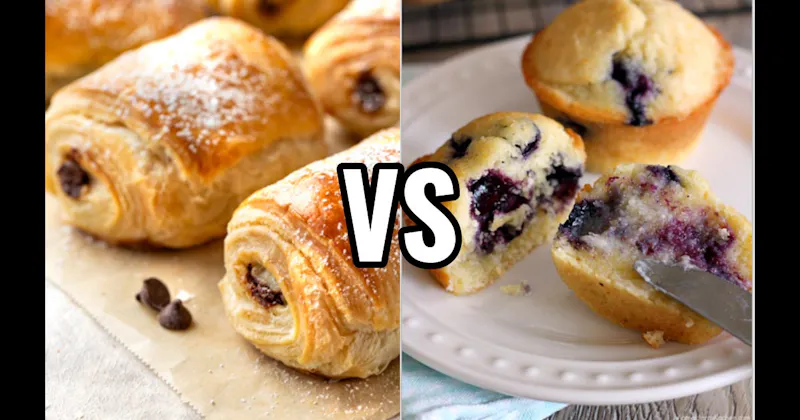 Blueberry Muffin vs. Chocolate Croissant