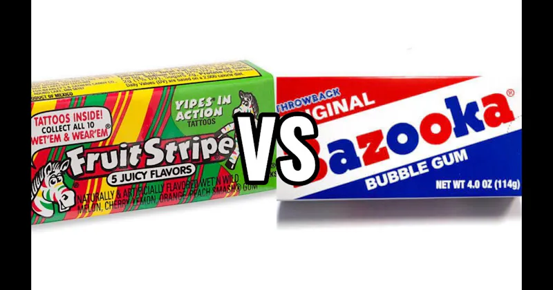 Bazooka vs. Fruit Stripe Gum