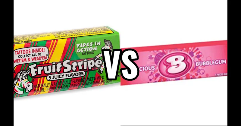 Bubblicious vs. Fruit Stripe Gum