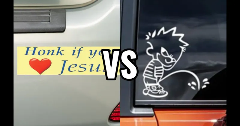 Calvin Peeing vs. Honk If You Love Jesus