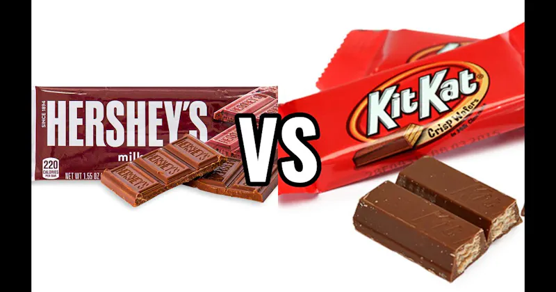 Hershey’s Milk Chocolate Bar vs. Kit Kat
