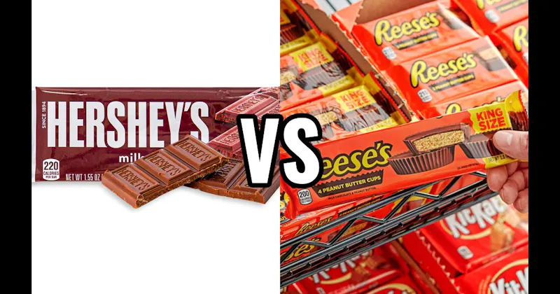 Hershey’s Milk Chocolate Bar vs. Reese’s Peanut Butter Cups