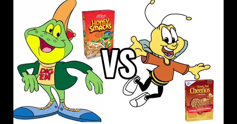 Dig’em Frog  vs. Honey Nut Cheerios Bee