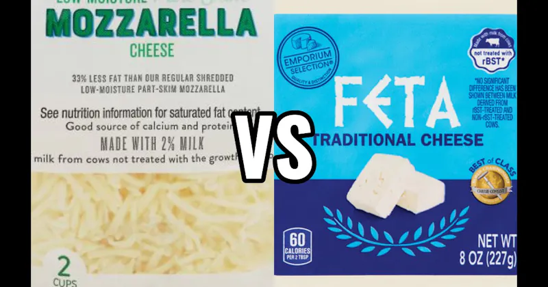 Feta Cheese vs. Mozzarella Cheese